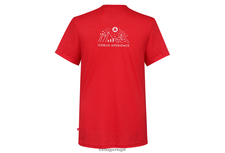 roupas BH2FVB111 unissex Icebug camisa merino ix arranha-céu vermelho